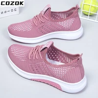2022 summer wedges new cloth shoes womens mesh shoes breathable hollow mesh shoes soft bottom all match sports casual shoes