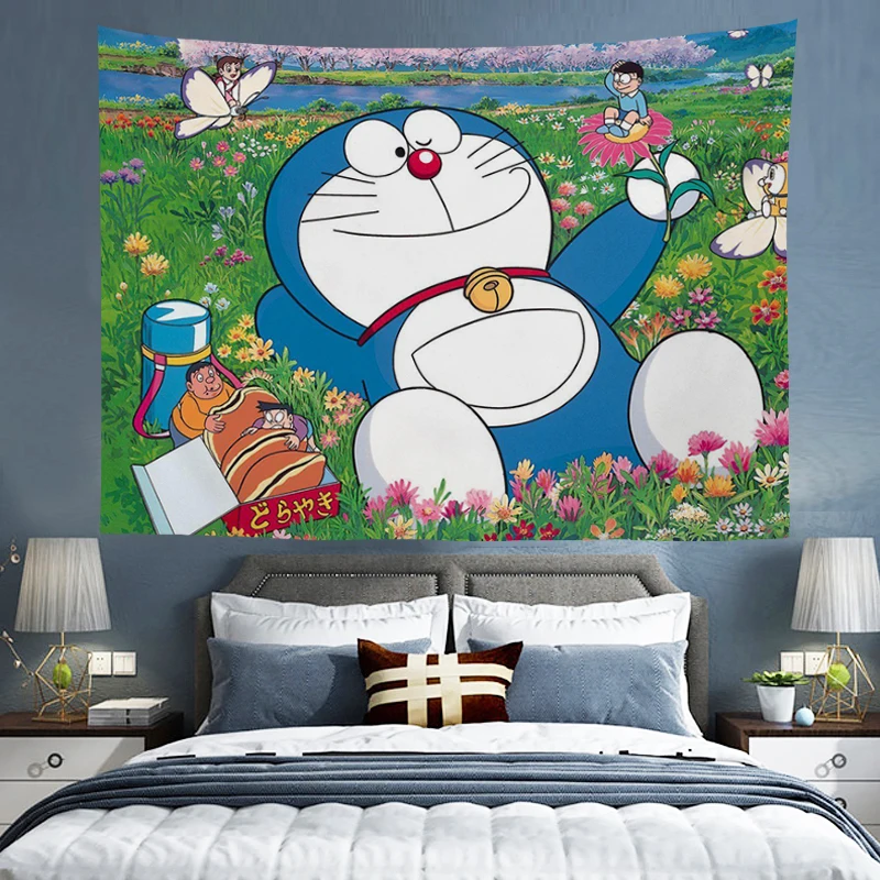 

Doraemon Cute Tapestry Anime Room Decor Wall Hanging Decoration Wallpaper Art Home Aesthetic Tapestries Headboards Decorative