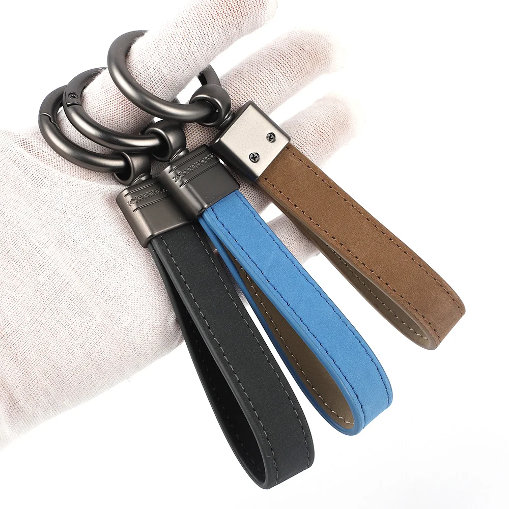 Роскошный брелок из натуральной кожи однотонная Пряжка кольцо для