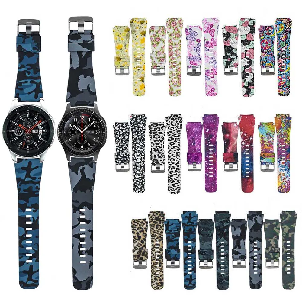 

Printed Pattern Silicone Strap for Samsung Gear S3 Frontier Classic Smart Watch Band For Samsung Galaxy Watch 46mm