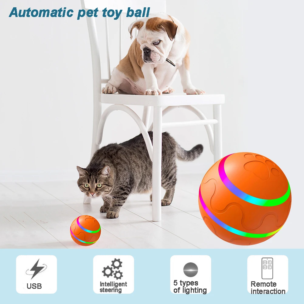 

Автоматические умные игрушки для кошек, шары, интерактивные кошачьи мяты, зарядка по USB, самовращающиеся цветные светодиодные колокольчики с перьями, игрушки для кошек, котят