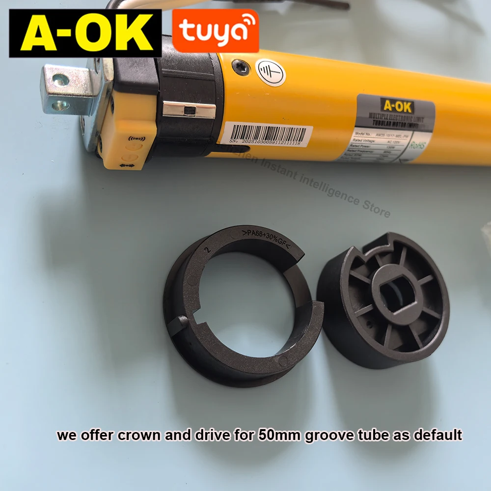Фото Электронный трубчатый мотор A-OK AM35 10/17 MEL-PW 120В с поддержкой RF и Tuya Wifi для умных жалюзи, для рулонных штор с трубами 40мм/45мм/47мм/50мм №3