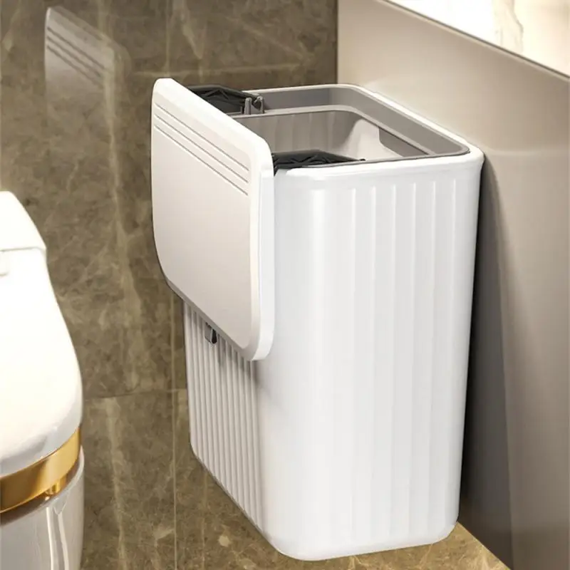 

Hanging Trash Can Classification Kitchen Wall-mounted Folding Trash Can Toilet Punching-free Wall-mounted Household Storage