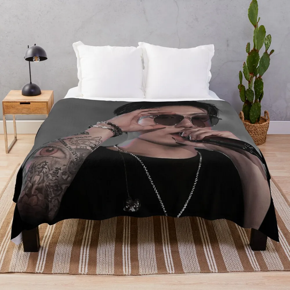 

Jeon Jungkook Fresh Fur Bedding Weed Couch Chunky Knit Throw Blankets