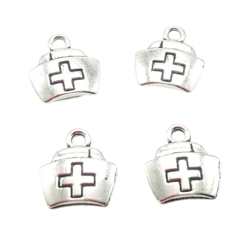 

Wholesale Bulk 75pcs Nurse Cap Antique Silver Charms Pendants for Jewelry Making DIY13*12mm