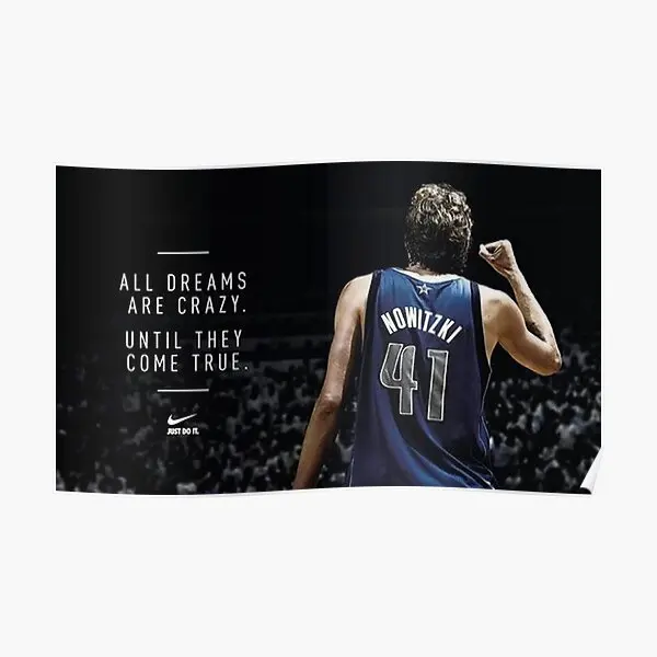 

Dirk Nowitzki All Dreams Are Crazy Unti постер комната смешная живопись Декор Художественная печать картина роспись винтажная домашняя Современная без рамки
