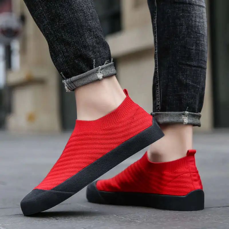 

Кроссовки спортивные мужские, Роскошные, повседневные, вязаные, для бега, спортивная обувь, красный цвет, для детей