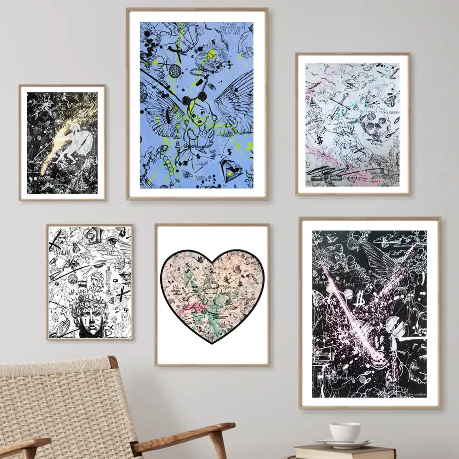 Картина на холсте с изображением граффити Джозефа кливанского злодея рая