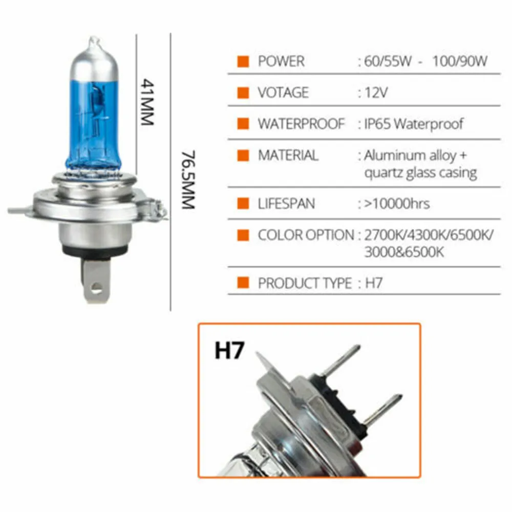 Автомобильные лампы 4 шт. H7 LED 100W 6000K ксенон Hid Супер белый эффект внешний вид фары