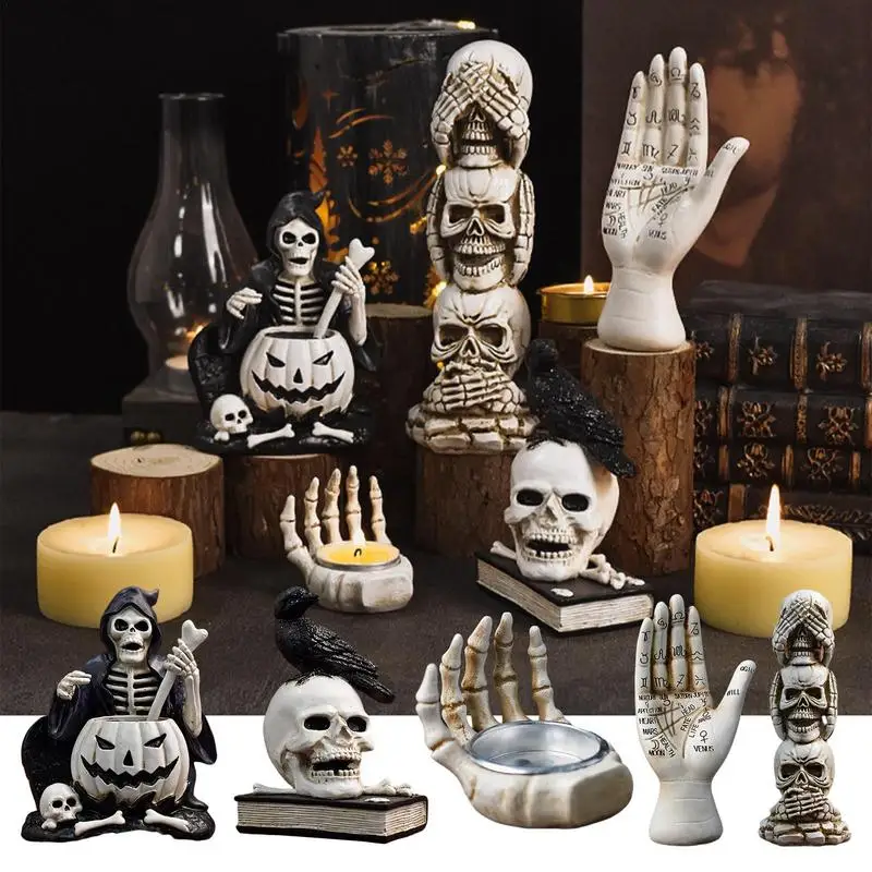 

Хэллоуин, скелет, Декор, искусственный череп, украшения, страшные кости, Ползучая скульптура, украшение, декор с привидениями, декоративный реквизит