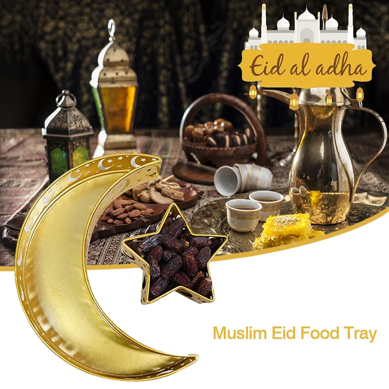 

Ramadan Decoration Moon Star Dessert Food Tray Eid Al Adha Islamic Ramadan Kareem Muslim Party Home Decor Eid Mubarak Gifts 2023