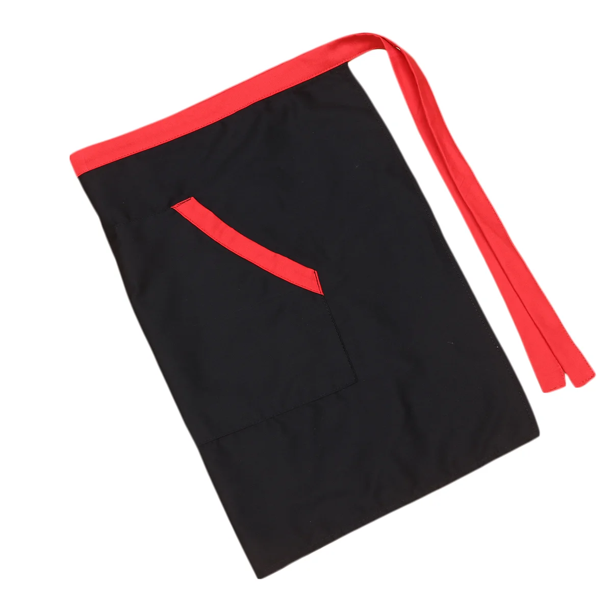 

Waist Apron Pockets Cooking Short Apron for Home Restaurant Bistro Bar Hotel Waiter Server Tea Shop Suit ( Black and Red Rim 2 )