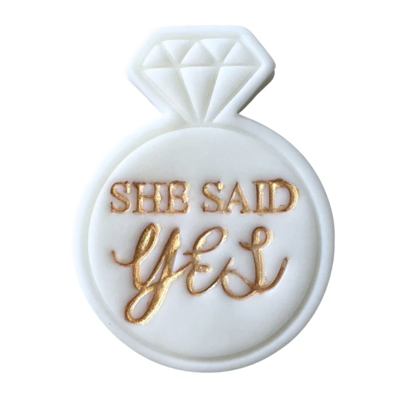 Инструмент для выпечки свадебное кольцо 3D пла штамп с резаком She Said Yes печенье