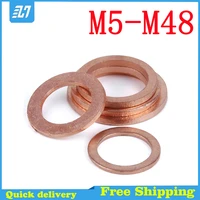 solid copper washer flat ring gasket spacer washers m5 m6 m8 m10 m12 m14 m16 m18 m20 m22 m24 m27 m30 m33 m36 m42 m48 red copper