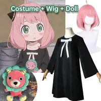 Spy X Family Anya Forger Cosplay Costume Anime Cosplay Wig Adult Clothing Including Socks Devil Horn Headgear Halloween Supplies