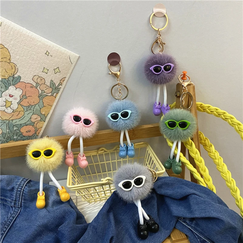 

Creative Shoe Keychains Cute Three-dimensional Cartoon Small Coal Ball Doll Car Key Chain Pendant Backpack Accessories