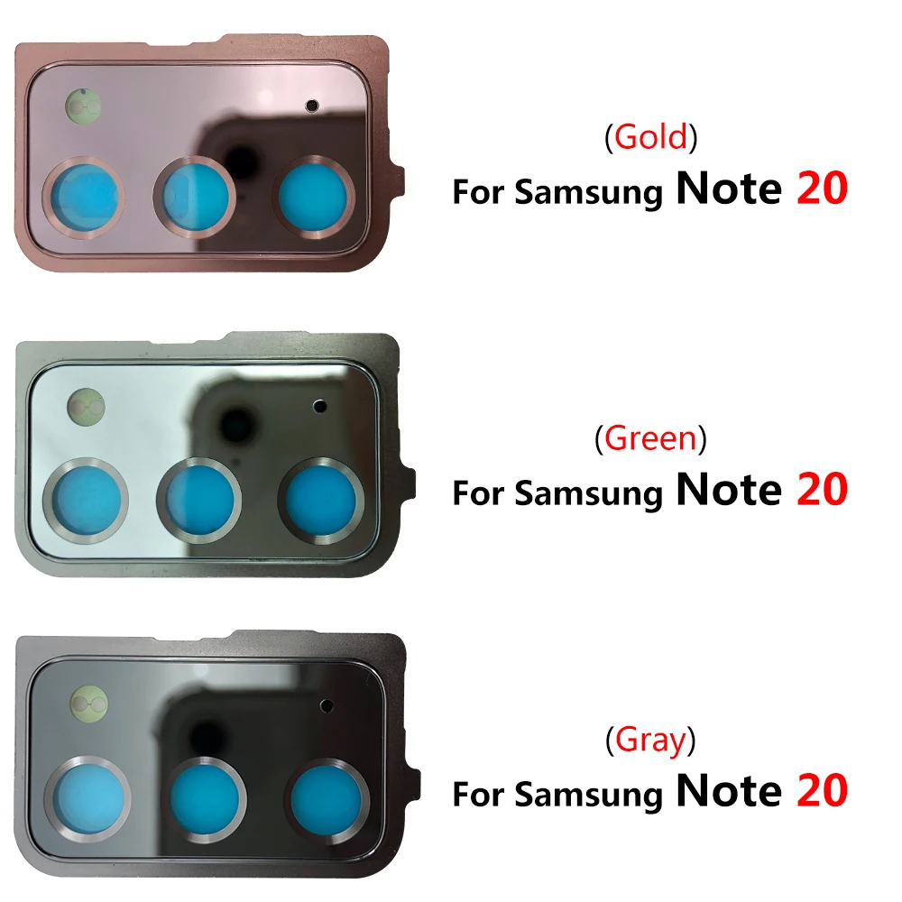 10 Pcs 100% Original Back Rear Camera Glass Lens With Cover Frame Holder Replacement Parts For Samsung Note 20 Ultra enlarge