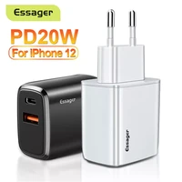 essager 20w usb type c charger for iphone 12 pro max mini quick charge 3 0 qc pd usbc usb c fast charging travel wall charger