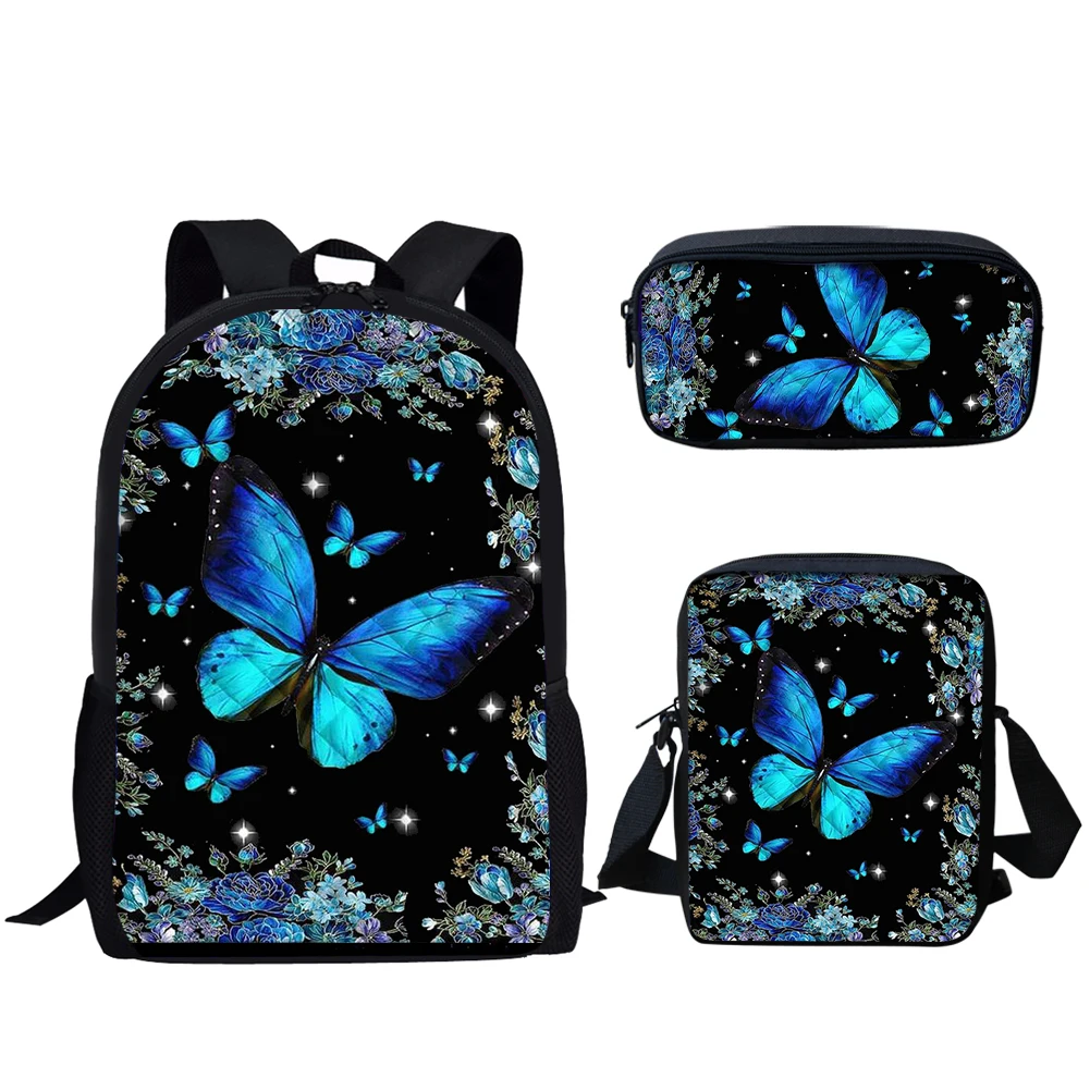 

ADVOCATOR Dreamcatcher Butterfly Print 3Set School Bags for Teen Girls Casual Backpack Kids Lightweight Bookbag Mochila Infantil