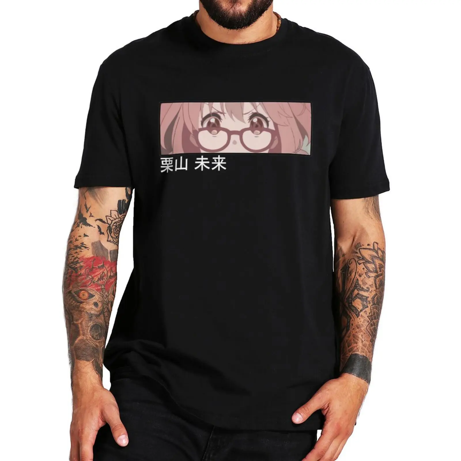

Mirai Kuriyama Beyond the Boundary T-Shirt Anime Kyoukai No Kanata Manga Fans Tee Summer 100% Cotton EU Size Soft T Shirt