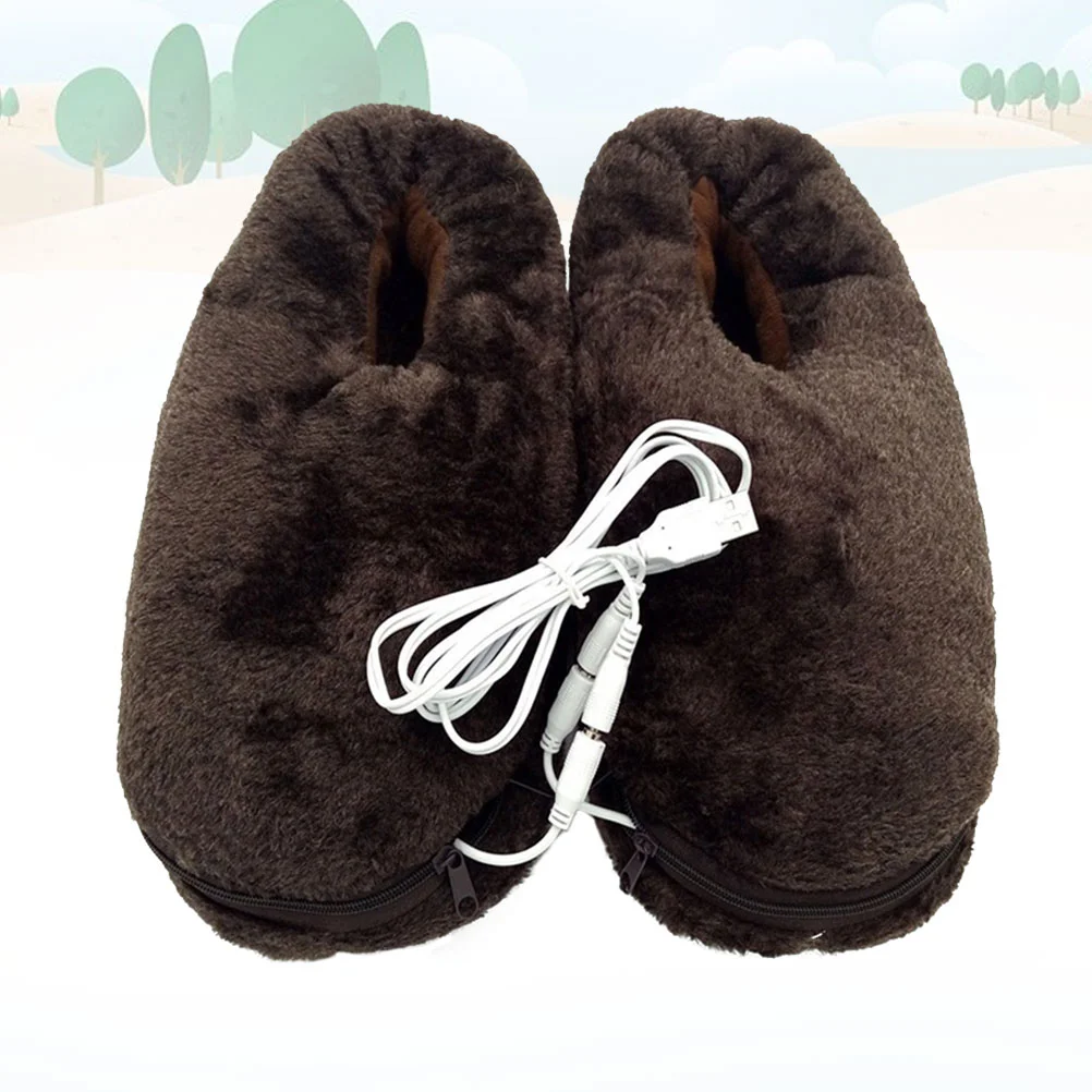 

Slippers Usb Heated Foot Heating Electric Warmer Shoes Women Plush Warmersfeet Rechargeable Pad Winter Insoles Boots Warming