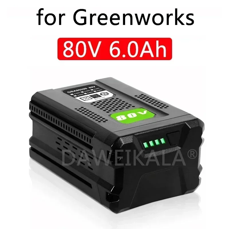 Сменная аккумуляторная батарея для Greenworks 80 в 6 0 Ач литий-ионная GBA80200 GBA80250 GBA80400