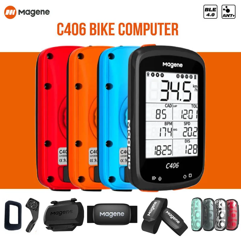 magene gps bike computer wireless bicycle speedometer odometer with 2 5 inch lcd display waterproof support bluetooth ant data free global shipping