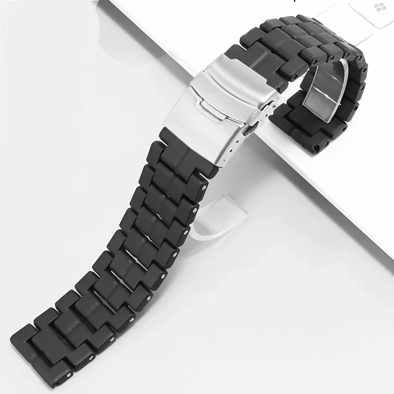 Пластиковый стальной ремешок ENXI для часов Casio PROTREK Series PRW-60/YT PRW-30/50/70 черный