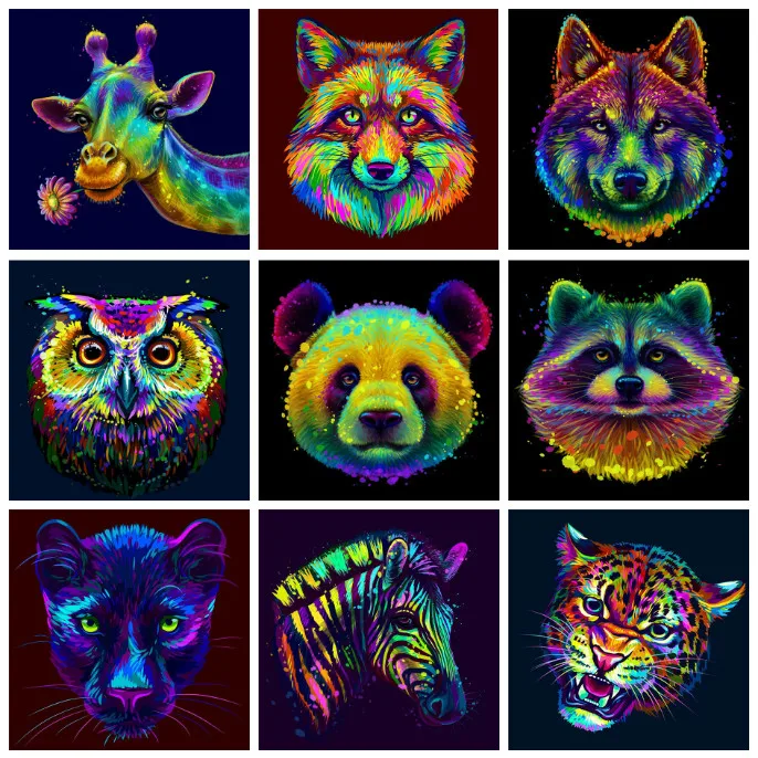 5D алмазная живопись животные панда лиса Алмазная вышивка волк полная дрель хобби