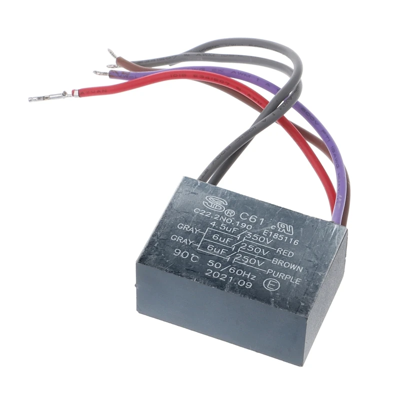 

Флуоресцентный конденсатор CBB61, 4,5 мкФ + 6 мкФ + 6 мкФ 5 Wire 250V 5