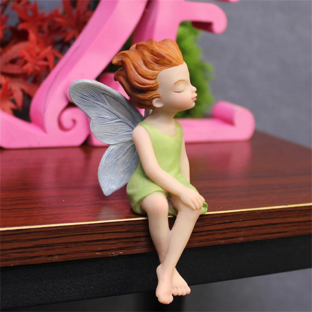 

Mini Fairy Wings Figurines Miniatures Garden Dollhouse Ornaments Resin Crafts Angel Statue Flowerpot Decor Home Desktop Decor