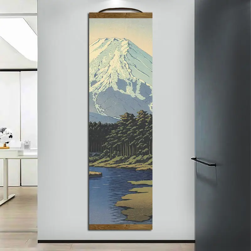 Холст в японском стиле с чернильным пейзажем декоративные настенные постеры для