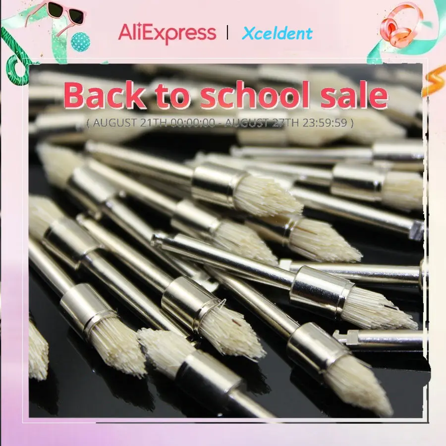 

100 PCS Dental Pointed Bristles Latch Flat Polishing Polisher Prophy Brush