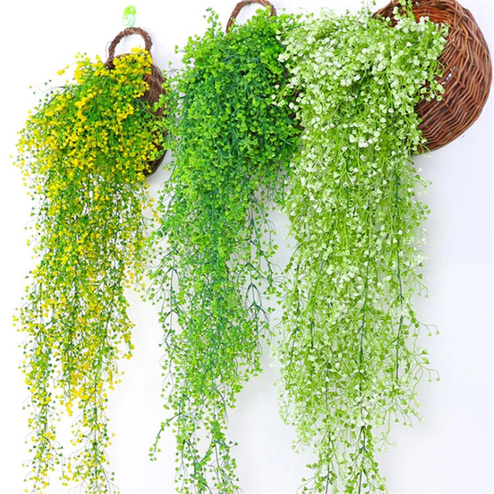 

Artificial Plant Simulation Willow Wall Hanging Vine Plastic Vine Hanging Plants Flowers Artificial Green Foliage Outdoor Decors