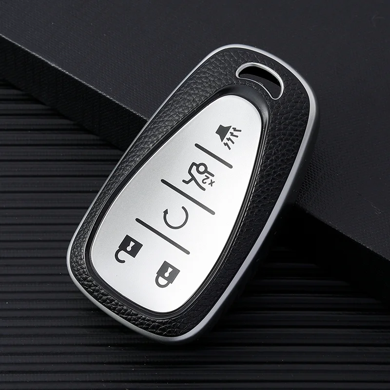 

5-кнопочный кожаный чехол для ключей из ТПУ для Chevrolet 2017-2019 Chevy Malibu Camaro Cruze Traverse Sonic Volt Bolt Equinox
