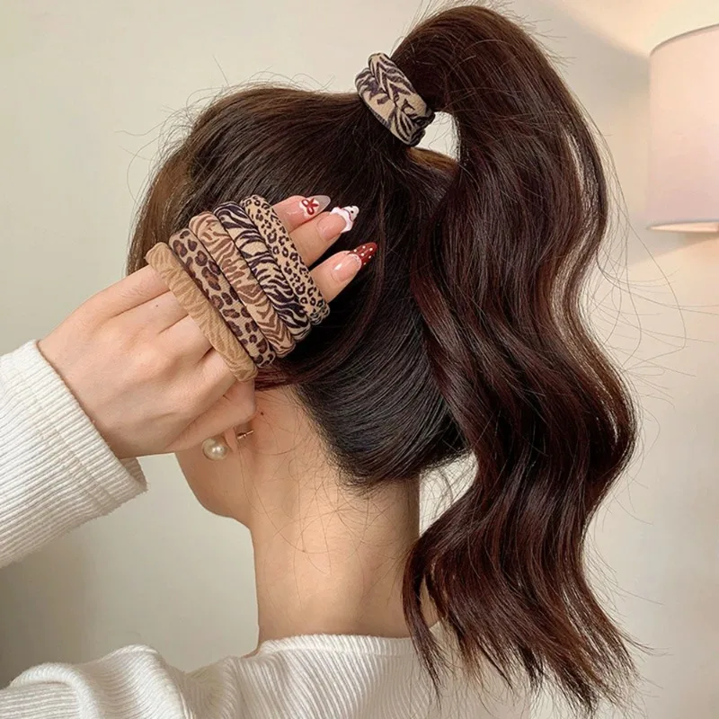 5/25 шт. эластичная веревка для волос с леопардовым принтом женская мода супер