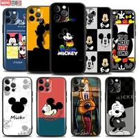 piuto mickey minnie mouse for apple iphone 13 12 11 pro 12 13 mini x xr xs max se 6 6s 7 8 plus phone case carcasa black soft