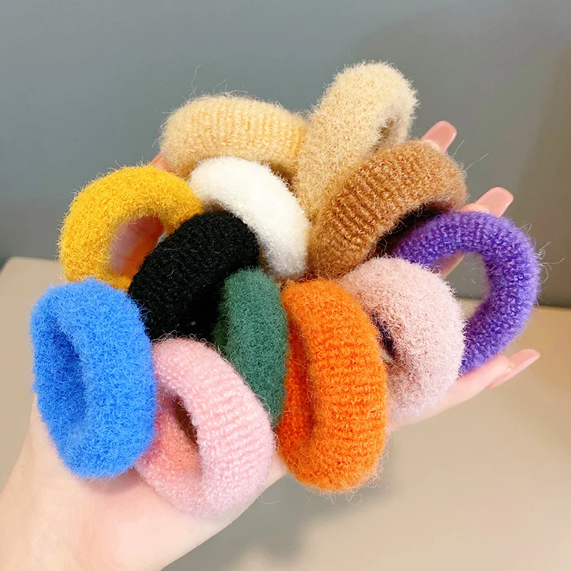

High Elastic Hair Rubber Band Thick Plush for Children Girls Seamless Ponytail Ties Hair Accessories Headdress Head Hair Rope
