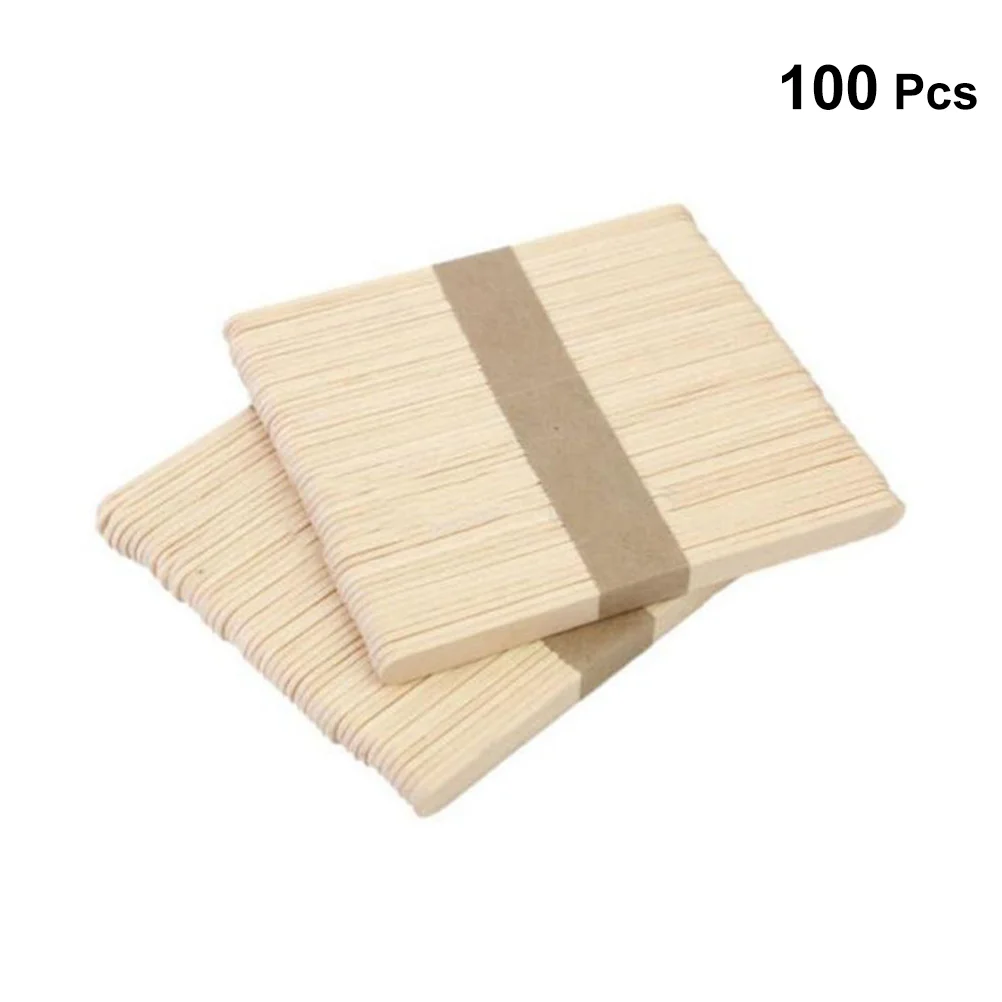 

100 Sticks Creative Natural Plain Unfinished Sticks for Ice Craft Treat