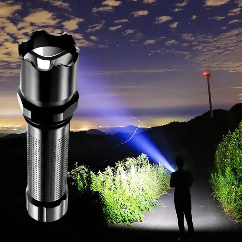 

USB Chargeable LED Flashlight Strong Light Outdoor Long-Range Lighting Multi-Functional Aluminum Alloy Handheld Flashlight