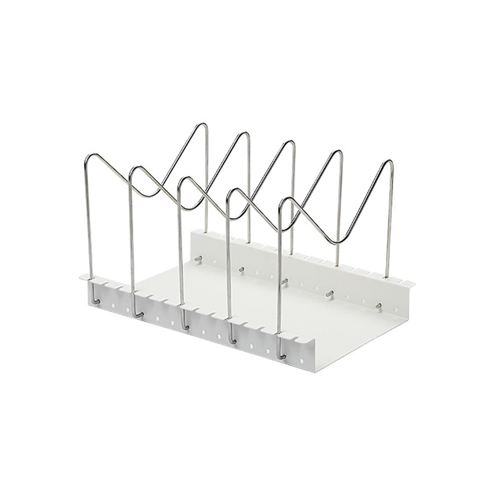 

Kitchen Organizer for Plates 5 Adjustable Dividers Rack for Kitchen Cabinet Pantry