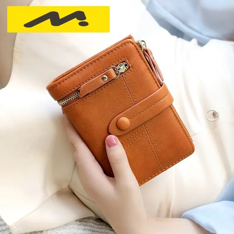 Women Folding Zipper Short Wallet PU Leather Female Small Coin Purses Hasp Clutch Credit Card Holder Money Bag Handbags Carteira