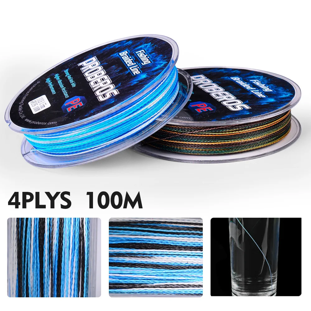 

100M 4 Strand 10LB-100LB PE Braided Fishing Wire Sea Carp Fishing Line Jigging Fish Line Sea Fishing Rigs Accessories