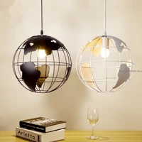 earth globe chandelier wrought iron round lampshade matel handmade chandeliers hollow lamp for bar restaurant lights decor hogar