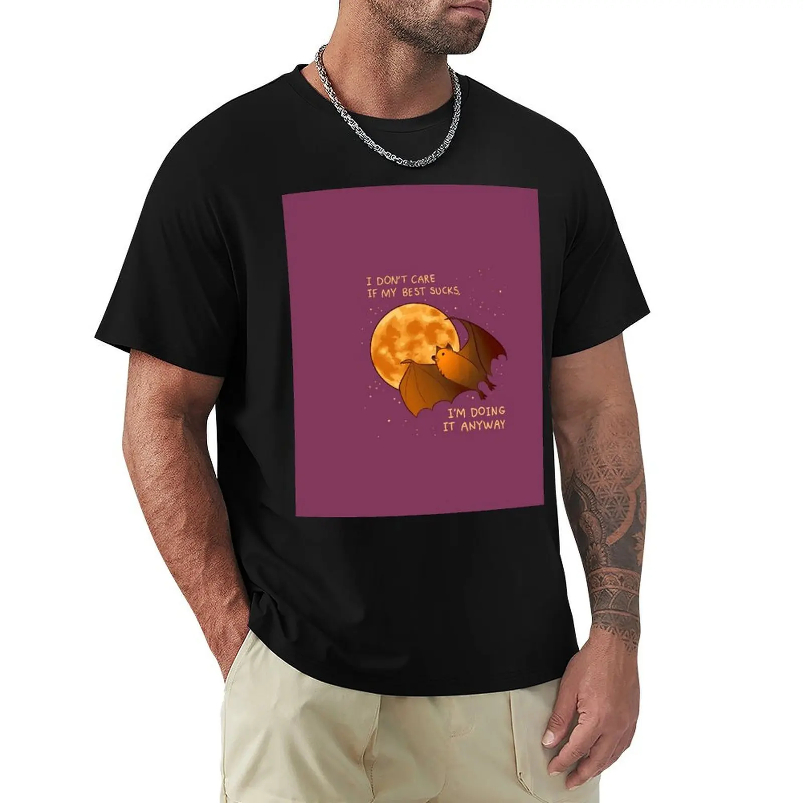 Фото Футболка I DON'T CARE IF MY BEST SUCKS Flying Fox Bat, легкая спортивная футболка с короткими рукавами №1