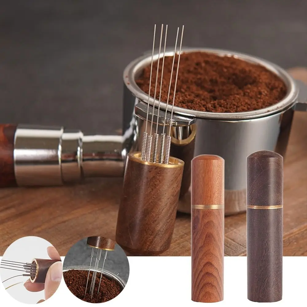 

Natural Stainless Steel Needles Tamper Distributor Hand Stirrer Leveler Espresso Powder Stirrer Needle Coffee Tamper