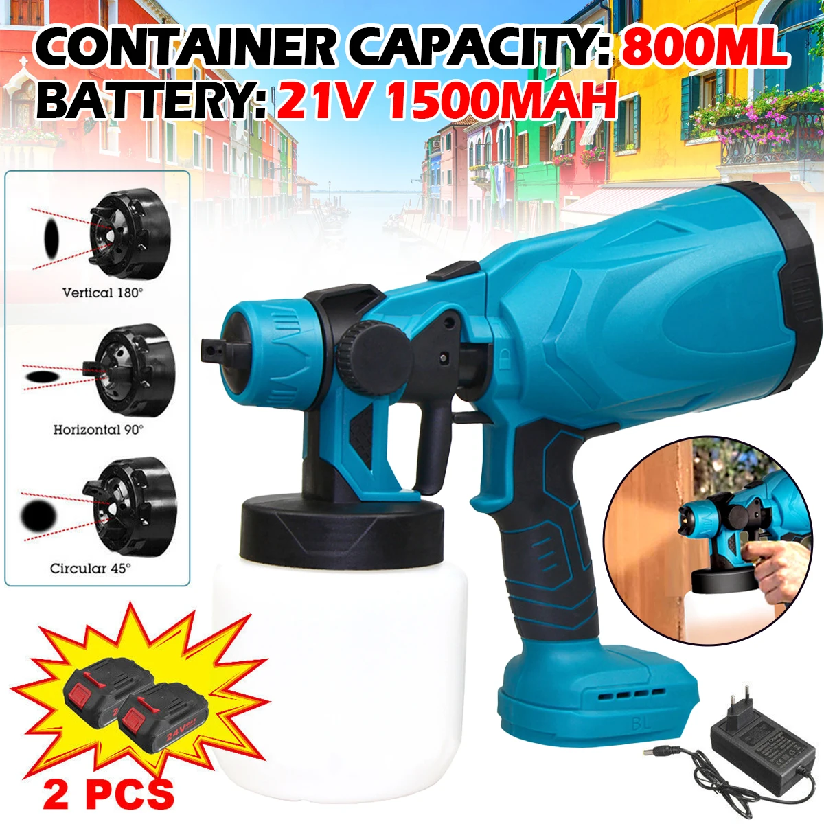 

Электрический распылитель краски, 800 мл, беспроводной распылитель краски для автомобильной мебели, аэрограф со стальным покрытием, легкий распылитель краски для Makita, аккумулятор 18 в