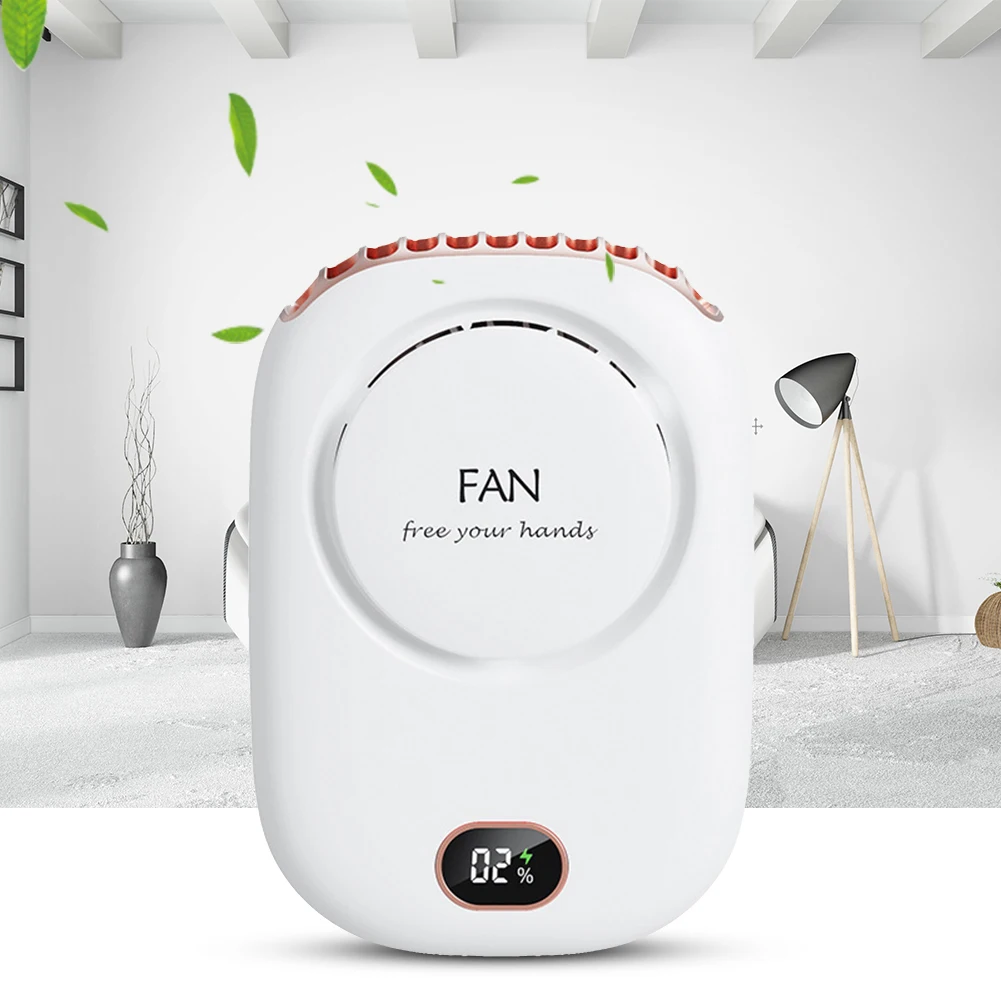 

Mini Hanging Neck Fan 3 Gears Adjustable USB Summer Silent Air Cooling Leafless Outdoor Sports Travel Personal Wearable Fans