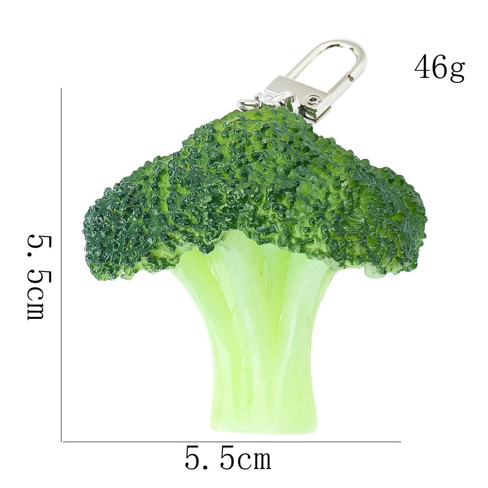 

Брелок из ПВХ с имитацией овощей и еды, модель цветка, креветка, брокколи, кулон, школьный брелок для ключей, цепочки, украшения, реквизит для фотосессии