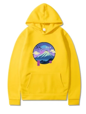 

2022 NEW Mount Fuji Pattern Hoodies Japan Landscape Man Pullover Warm Harajuku Hoody For Men Street Fashion Punk Mens Hooded